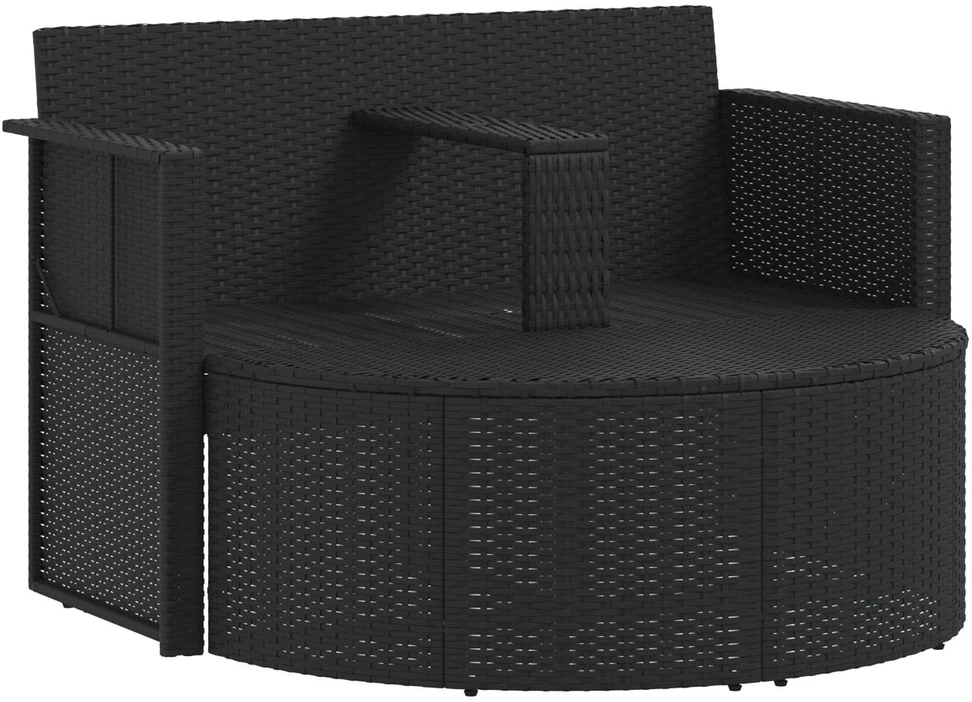 Sodo sofa 8 vnt. poliratanas Juoda ir turkio
