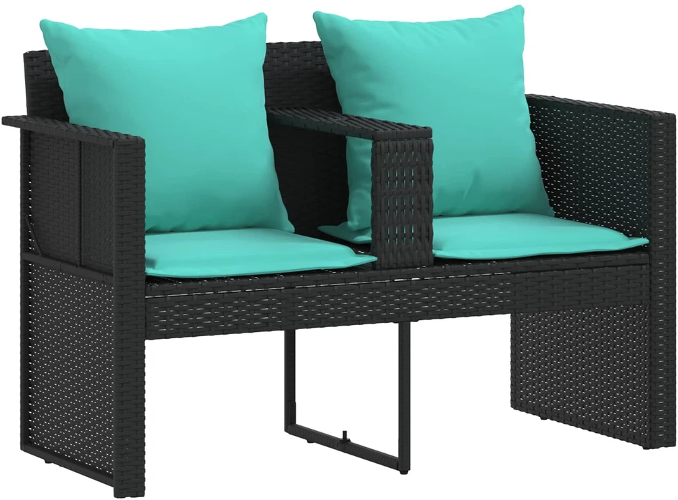 Sodo sofa 8 vnt. poliratanas Juoda ir turkio