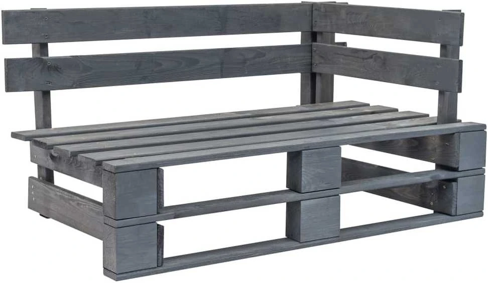 Sodo sofa iš palečių su smėlio pagalvėlėmis, pušies mediena