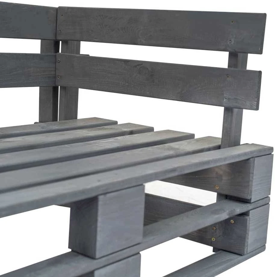 Sodo sofa iš palečių su smėlio pagalvėlėmis, pušies mediena