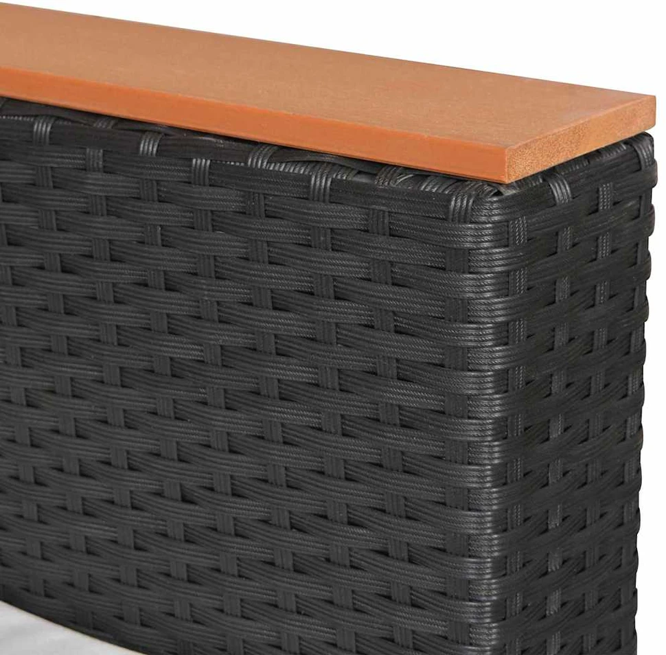 Lauko baldų komplektas Sodo sofa, juoda, poliratanas