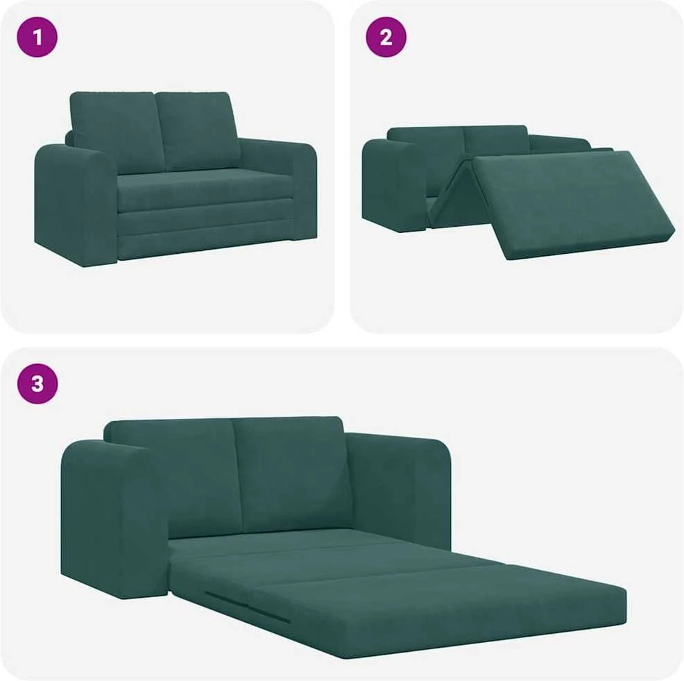 Sofa lova Tamsiai žalia 148 x 71 x 83 cm Aksomas