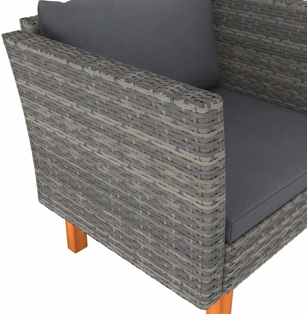 Sodo sofa, poliratanas ir eukalipto medienos masyvas