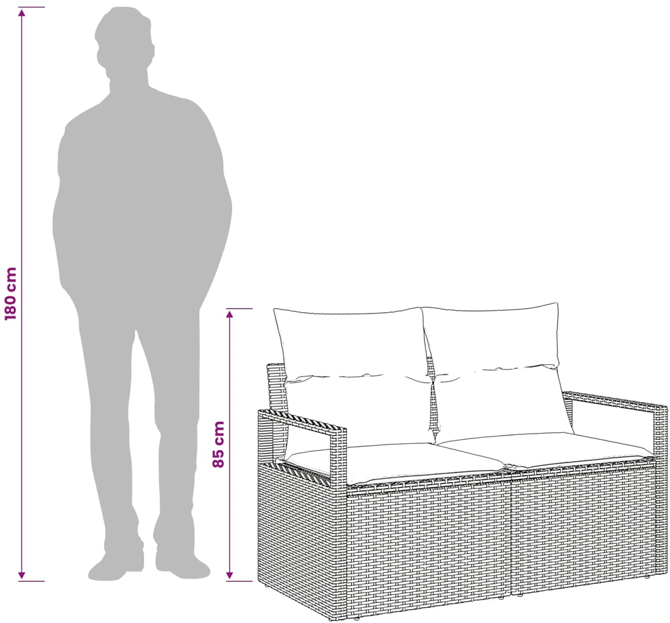 Sodo sofa su pagalve 120 x 62 x 69 cm poliratanas