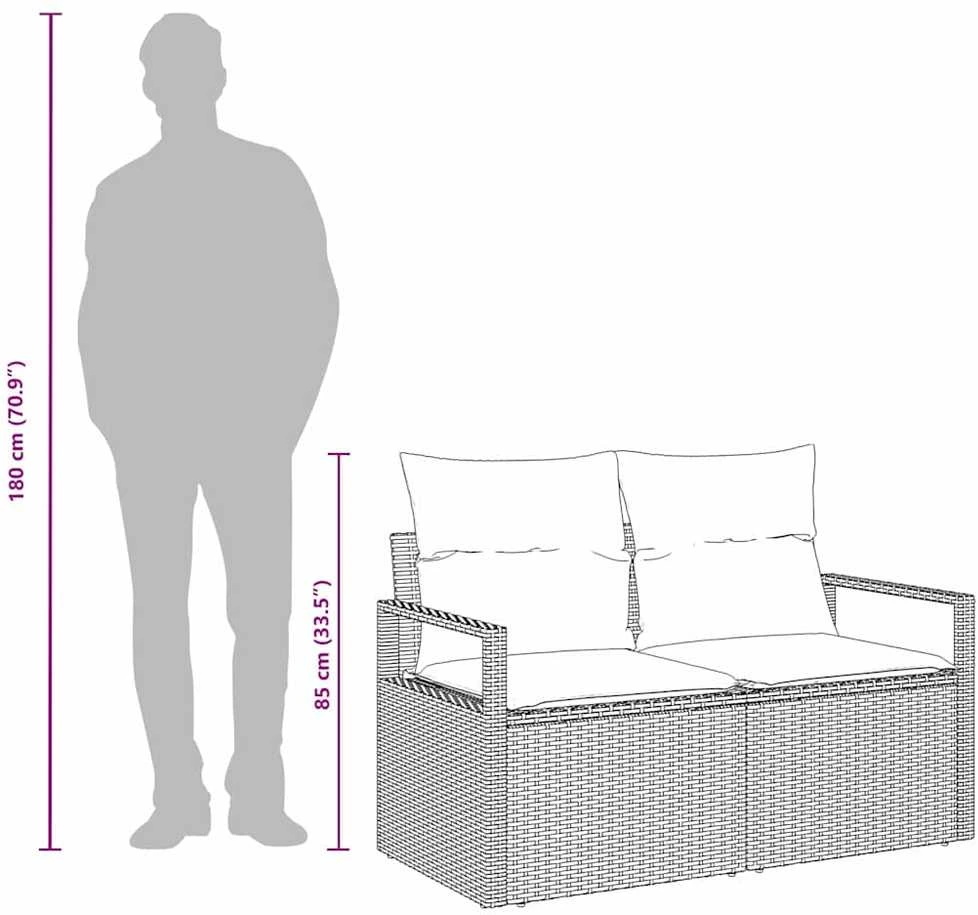 Sodo sofa su pagalve 120 x 62 x 69 cm poliratanas