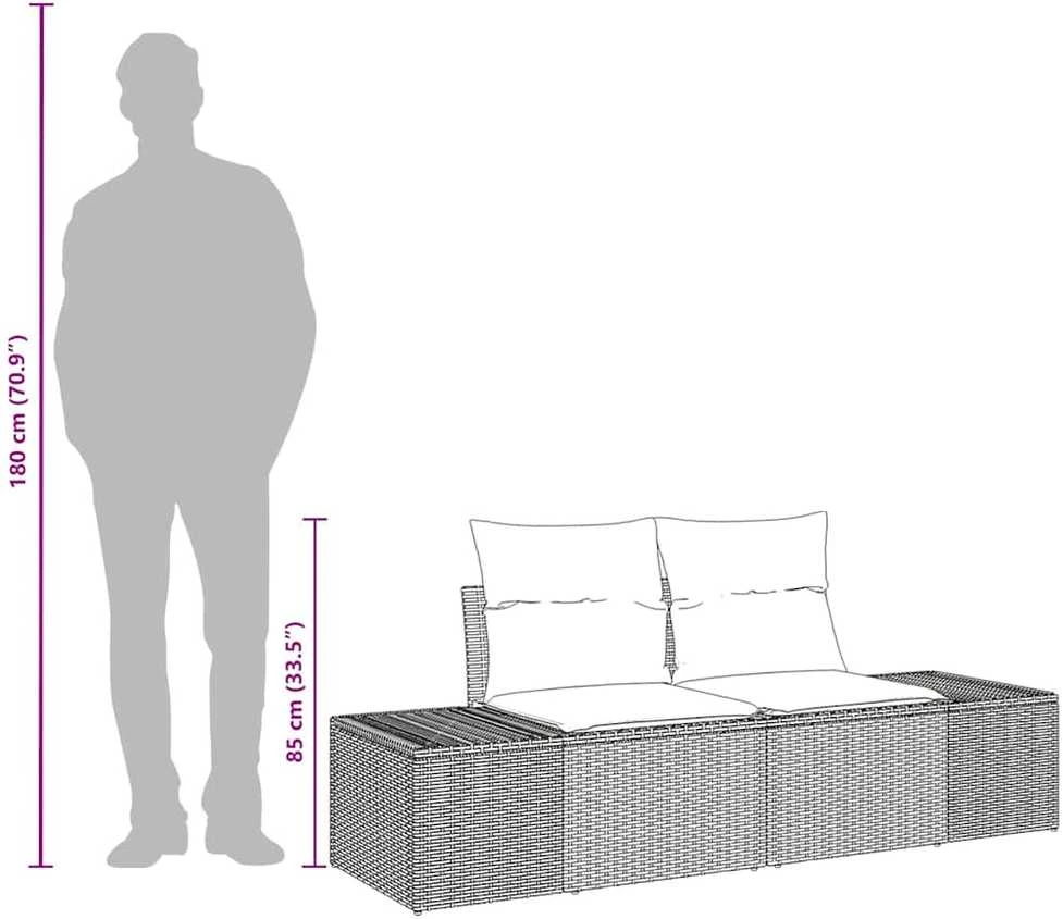 Sodo sofa 2-Vietų skaičius poliratanas