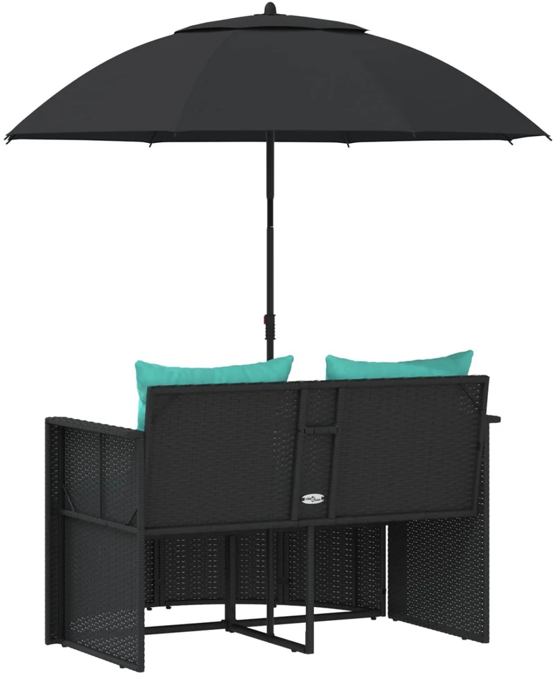 Sodo sofa 8 vnt. poliratanas Juoda ir turkio