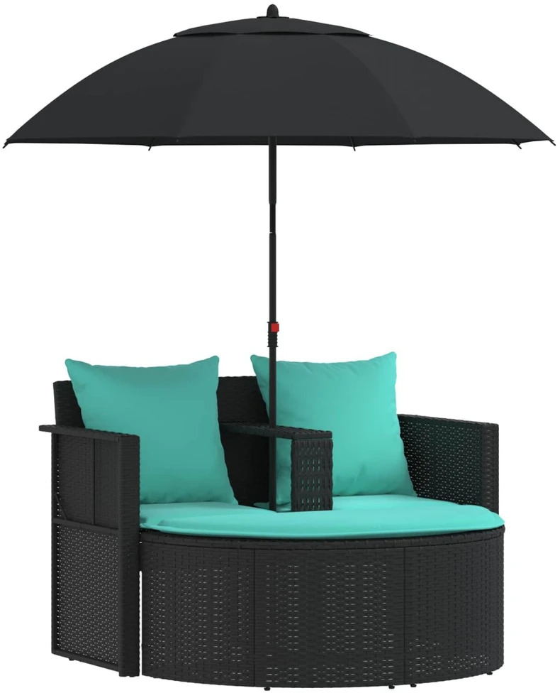 Sodo sofa 8 vnt. poliratanas Juoda ir turkio