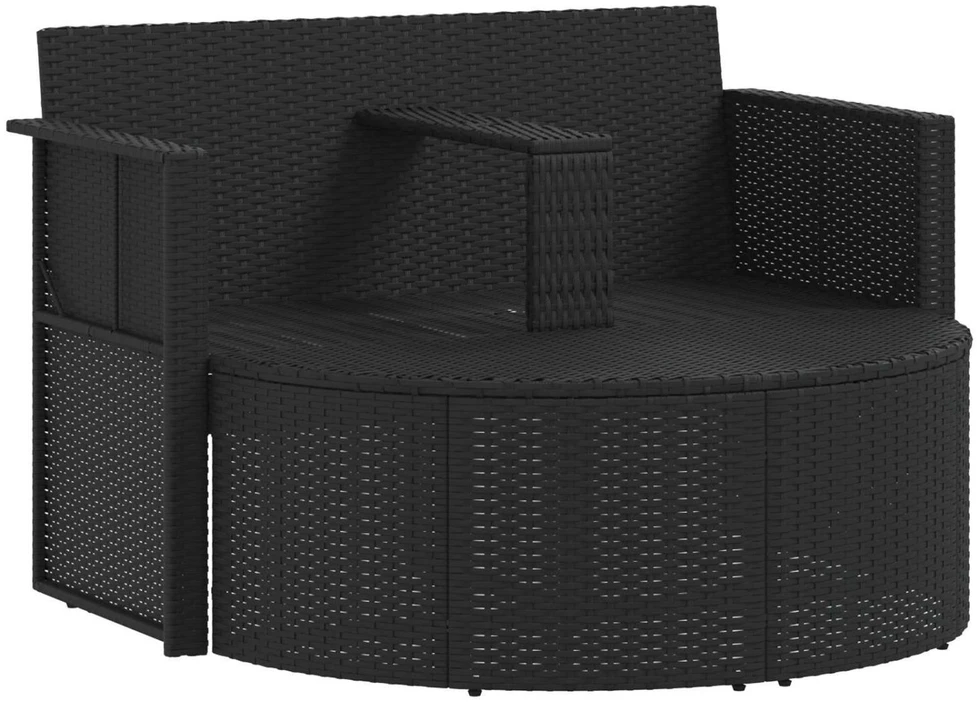 Sodo sofa 8 vnt. poliratanas Juoda ir turkio