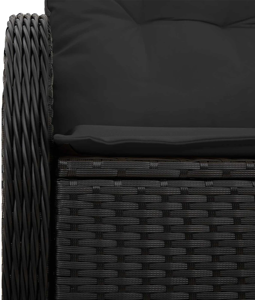 Sodo sofa su pagalve Juoda 121 x 62 x 69cm poliratanas