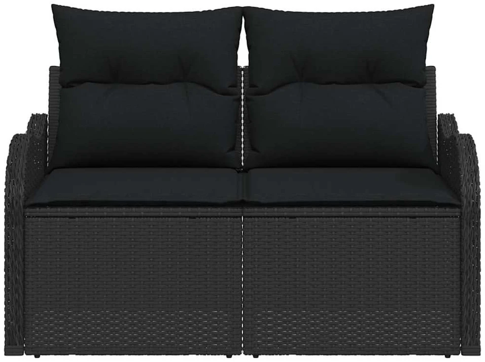 Sodo sofa su pagalve Juoda 121 x 62 x 69cm poliratanas