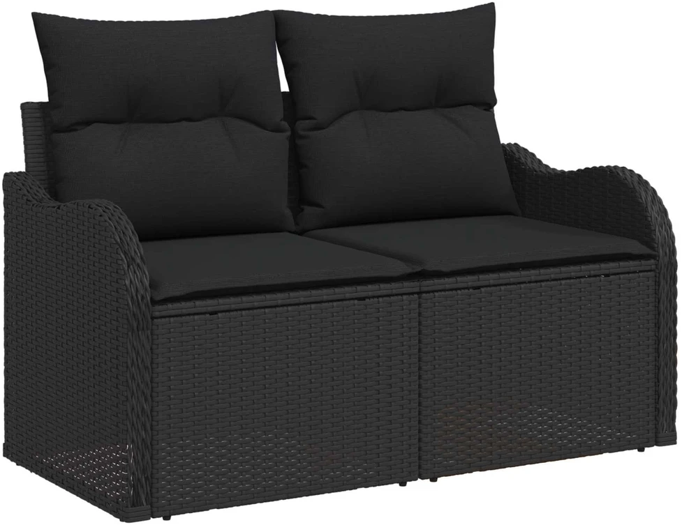 Sodo sofa su pagalve Juoda 121 x 62 x 69cm poliratanas