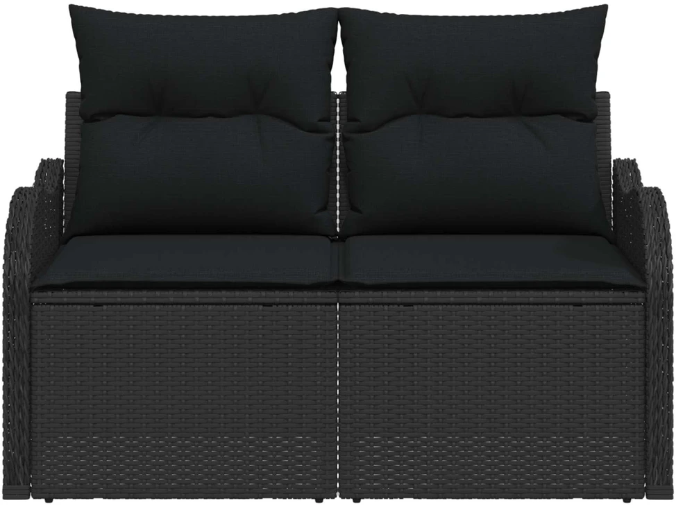 Sodo sofa su pagalve Juoda 121 x 62 x 69cm poliratanas