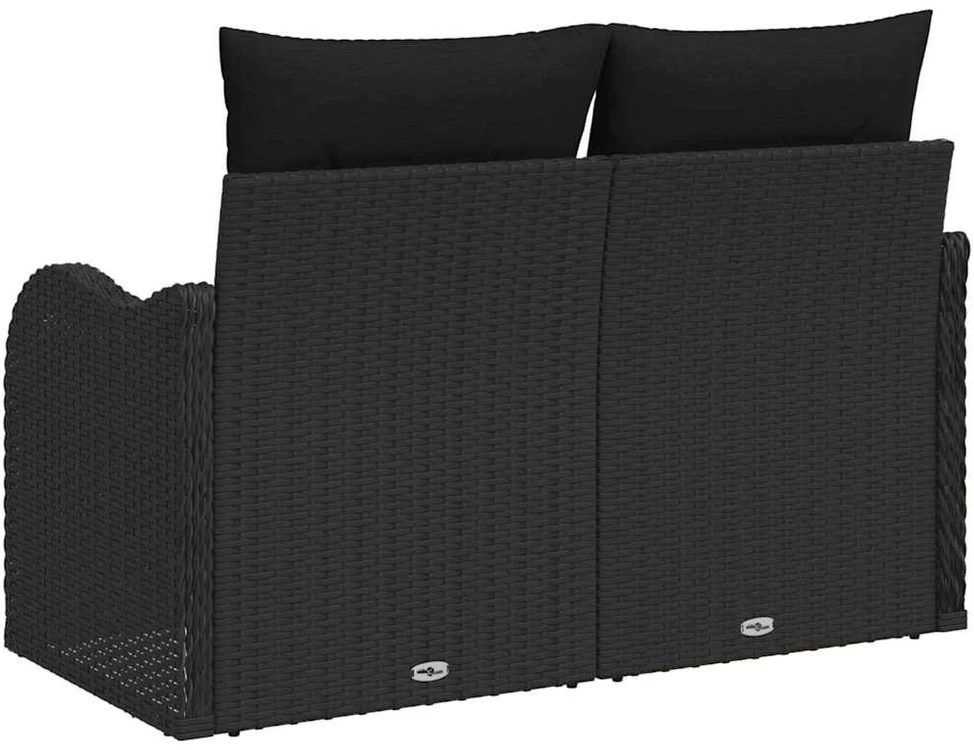 Sodo sofa su pagalve Juoda 121 x 62 x 69cm poliratanas