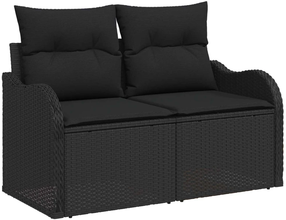 Sodo sofa su pagalve Juoda 121 x 62 x 69cm poliratanas