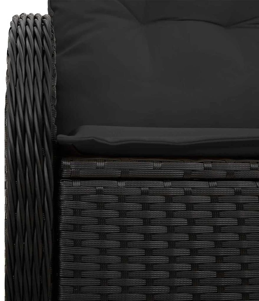 Sodo sofa su pagalve Juoda 121 x 62 x 69cm poliratanas