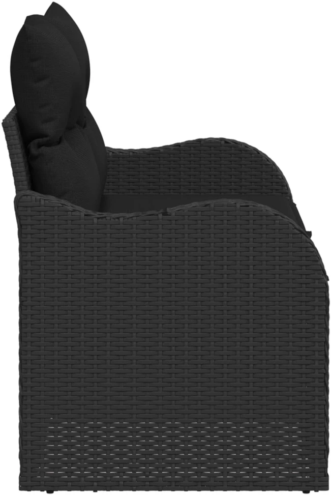 Sodo sofa su pagalve Juoda 121 x 62 x 69cm poliratanas
