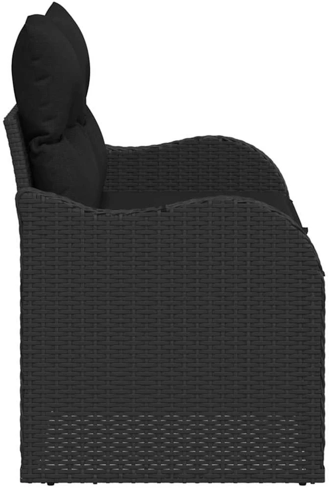 Sodo sofa su pagalve Juoda 121 x 62 x 69cm poliratanas