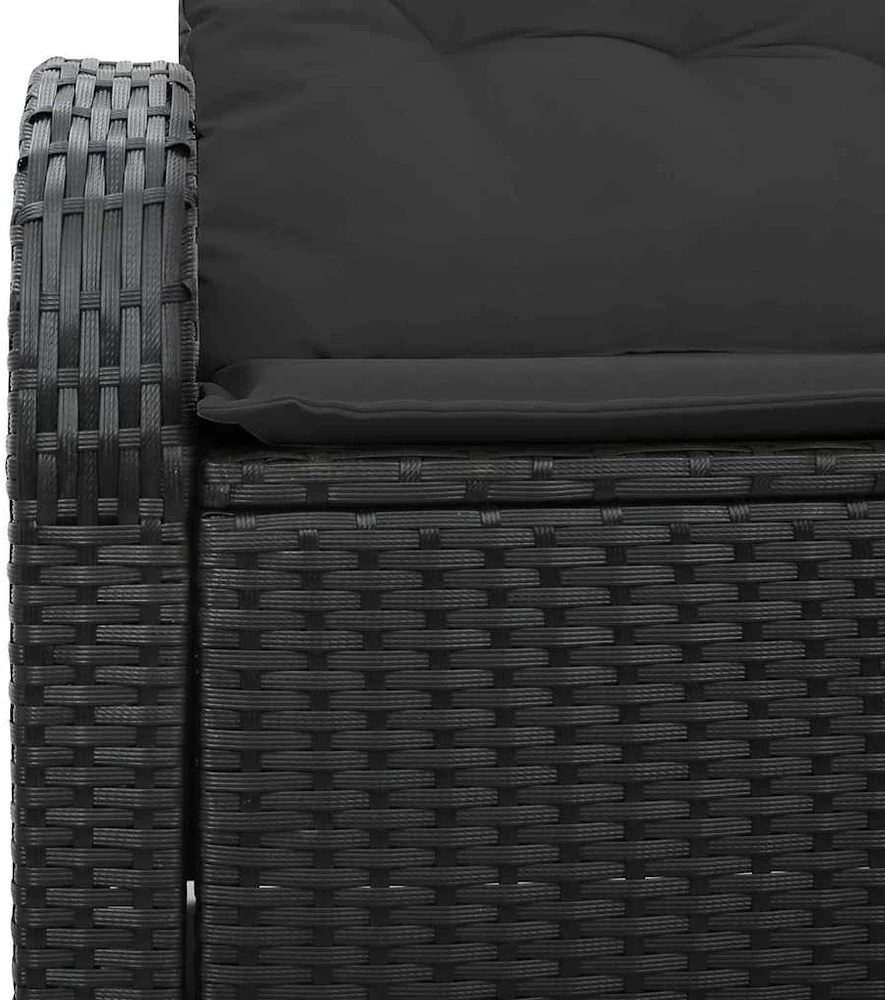 Sodo sofa su pagalve Juoda 124 x 62 x 69cm poliratanas