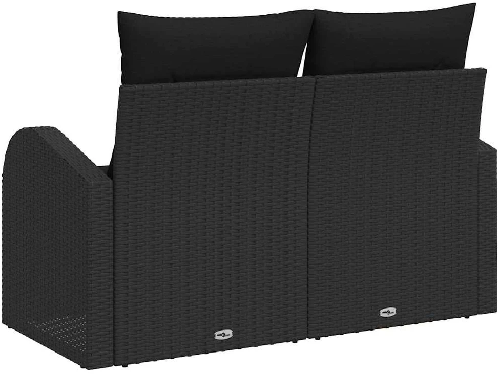 Sodo sofa su pagalve Juoda 124 x 62 x 69cm poliratanas