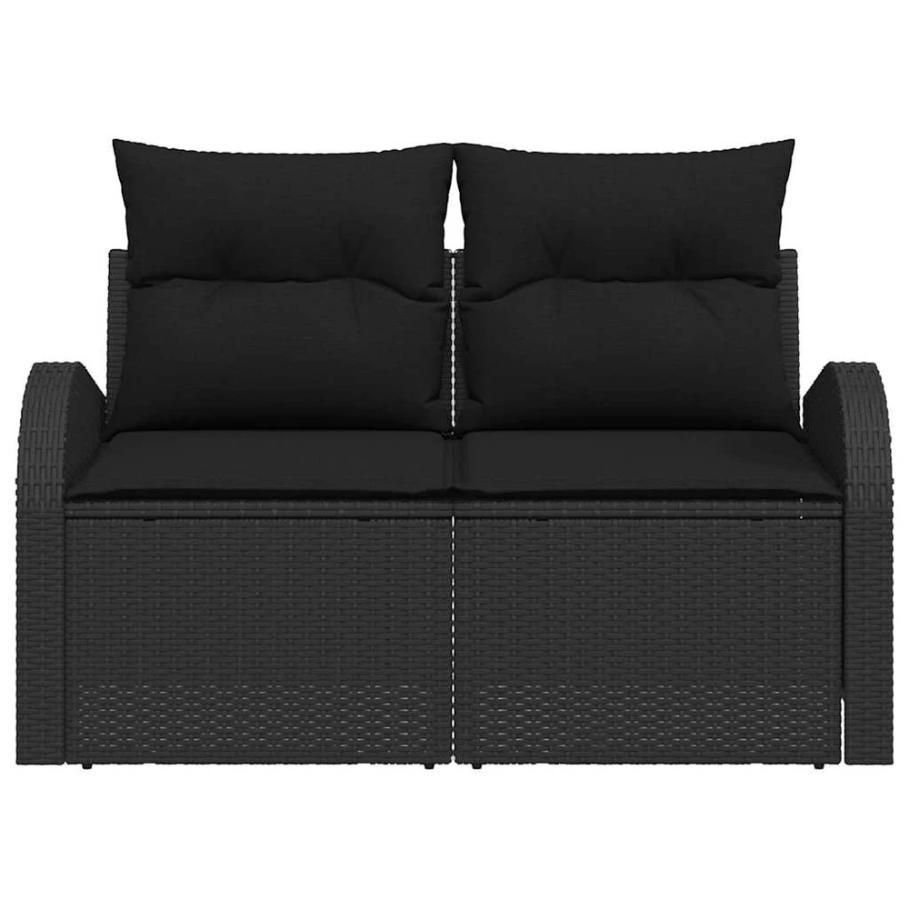 Sodo sofa su pagalve Juoda 124 x 62 x 69cm poliratanas