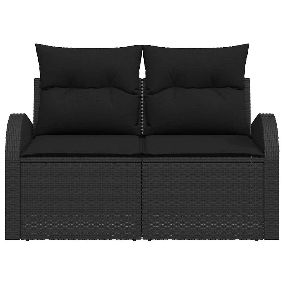 Sodo sofa su pagalve Juoda 124 x 62 x 69cm poliratanas