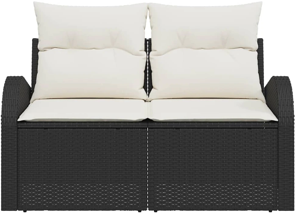 Sodo sofa su pagalve Juoda 124 x 62 x 69cm poliratanas