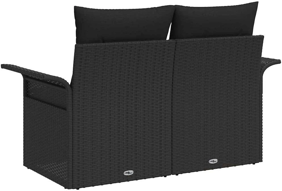Sodo sofa su pagalve Juoda 141 x 62 x 69cm poliratanas