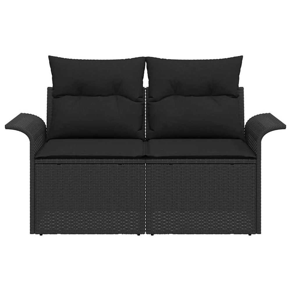Sodo sofa su pagalve Juoda 141 x 62 x 69cm poliratanas