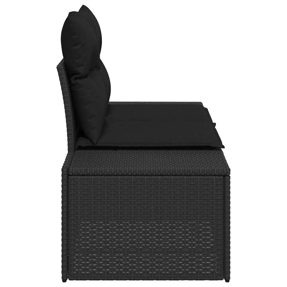 Sodo sofa su pagalve Juoda 184 x 62 x 69 cm poliratanas