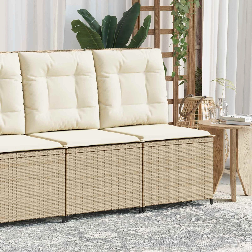 Sodo sofa su pagalve Juoda ir kreminė balta poliratanas