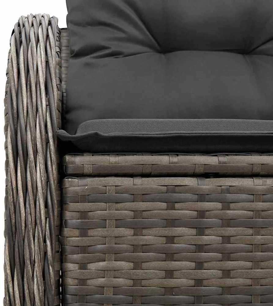 Sodo sofa su pagalve Pilka 121 x 62 x 69cm poliratanas