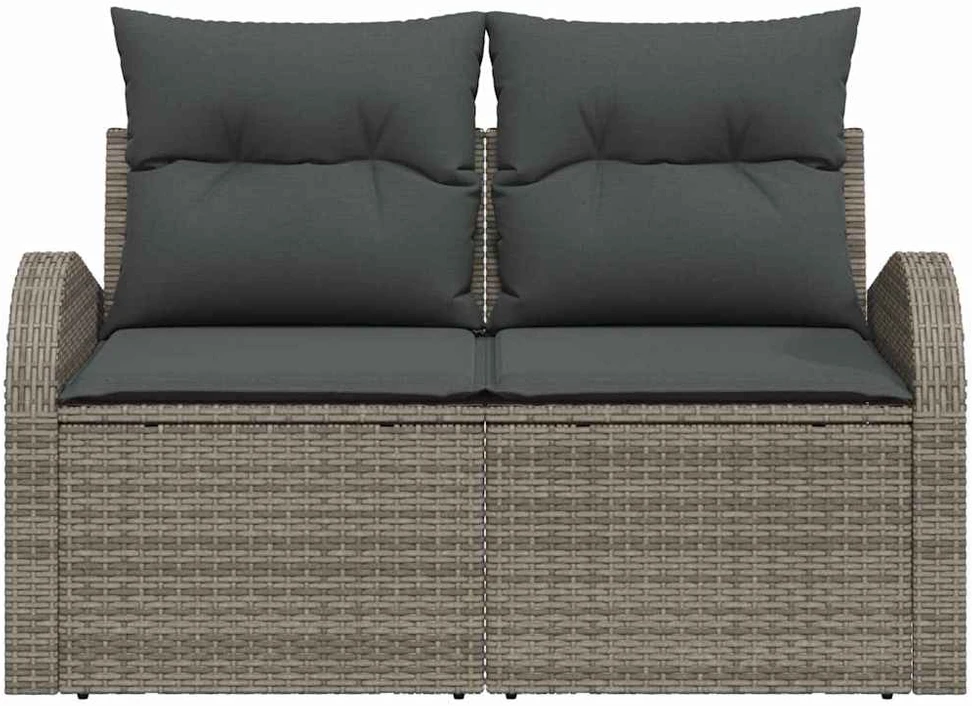 Sodo sofa su pagalve Pilka 124 x 62 x 69cm poliratanas