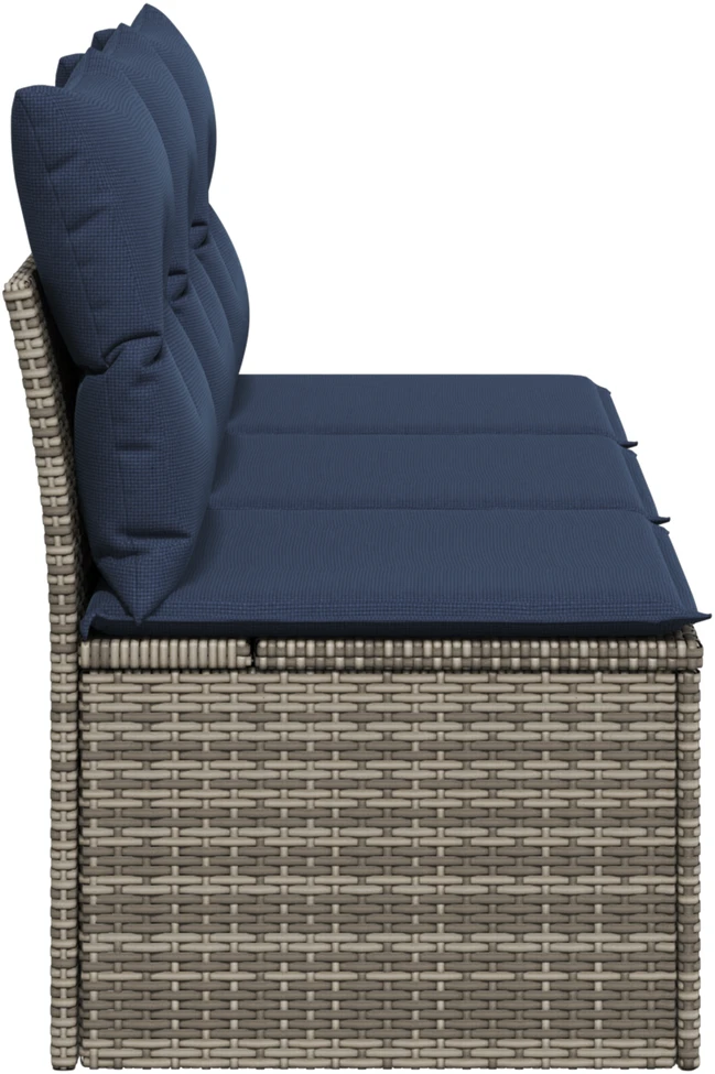 Sodo sofa su pagalve Pilka 165 x 62 x 69 cm Poli ratanas