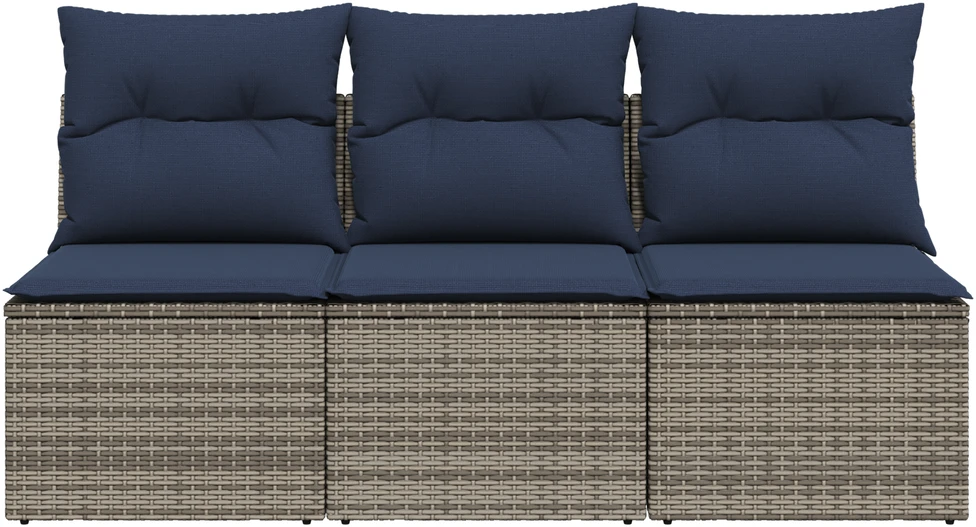 Sodo sofa su pagalve Pilka 165 x 62 x 69 cm Poli ratanas