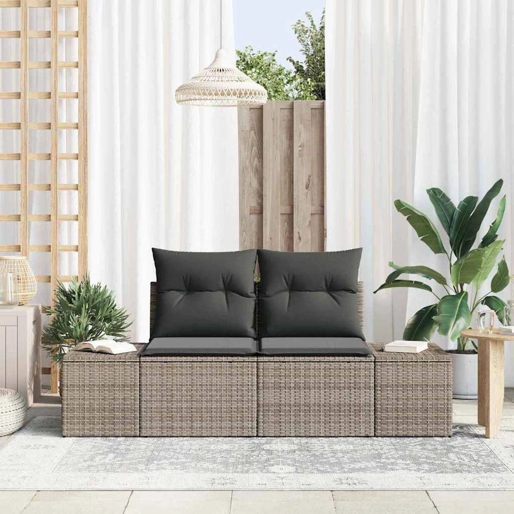 Sodo sofa su pagalve Pilka 184 x 62 x 69 cm poliratanas