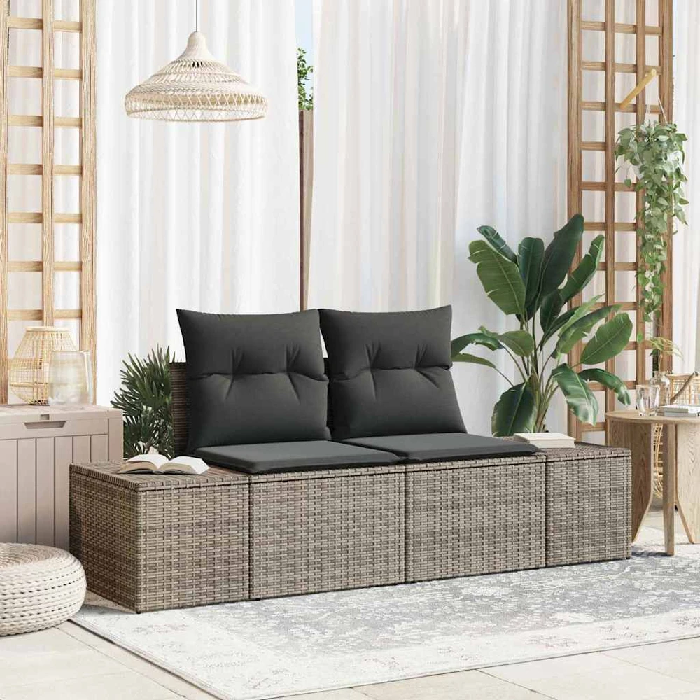 Sodo sofa su pagalve Pilka 184 x 62 x 69 cm poliratanas