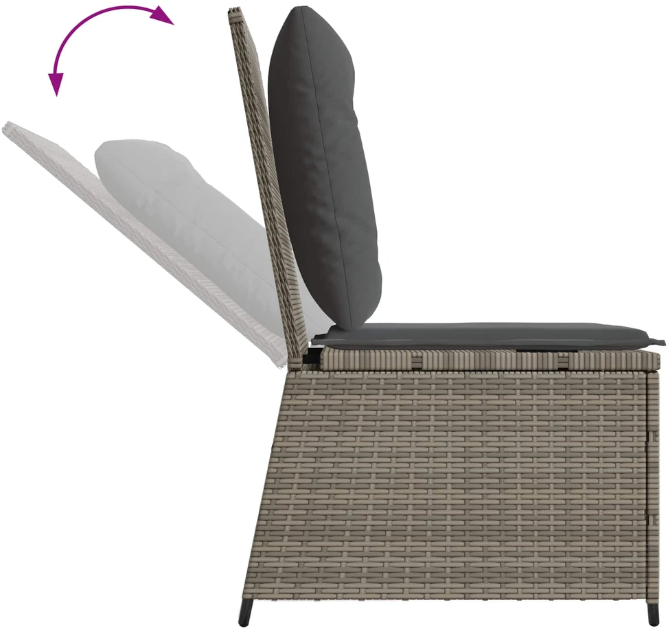Sodo sofa Pilka poliratanas