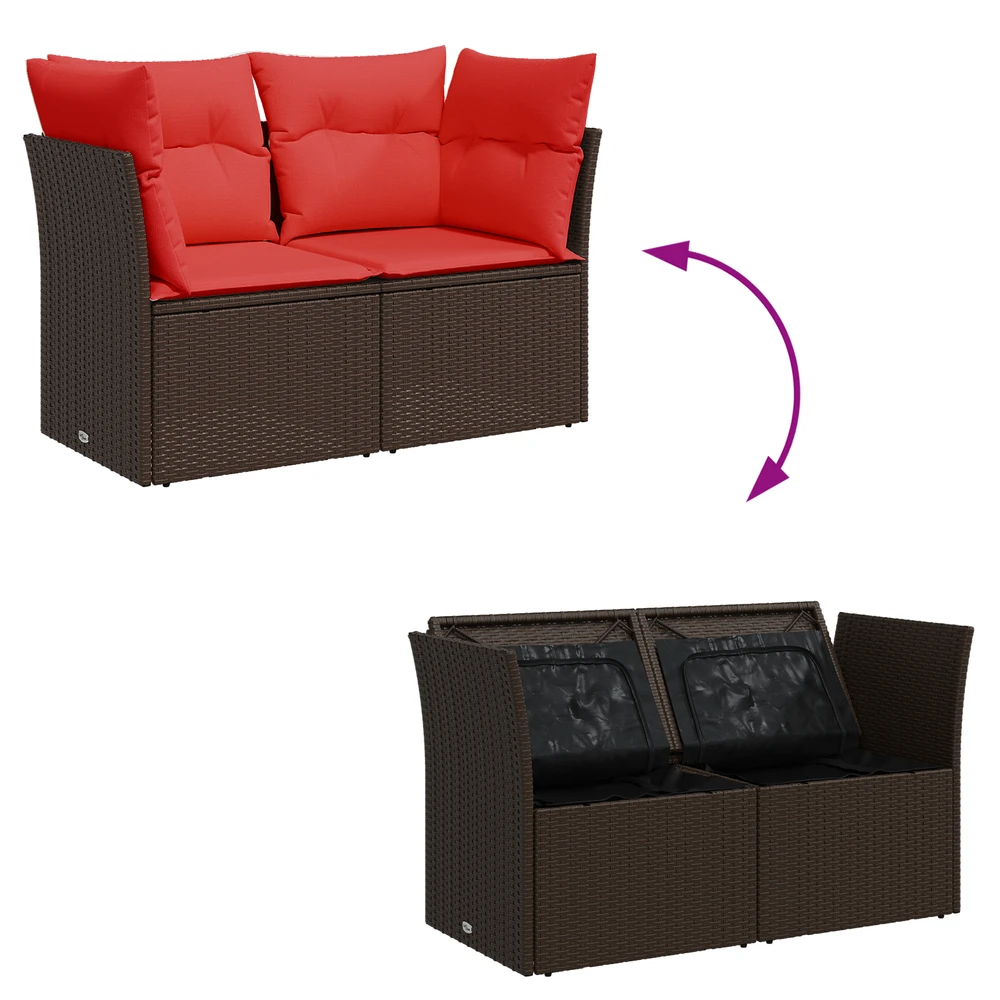 Sodo sofa su pagalve Ruda 124 x 62 x 69 cm Poli ratanas