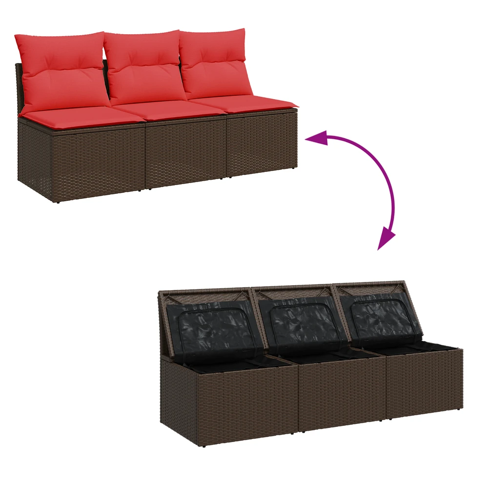 Sodo sofa su pagalve Ruda 165 x 62 x 69 cm Poli ratanas