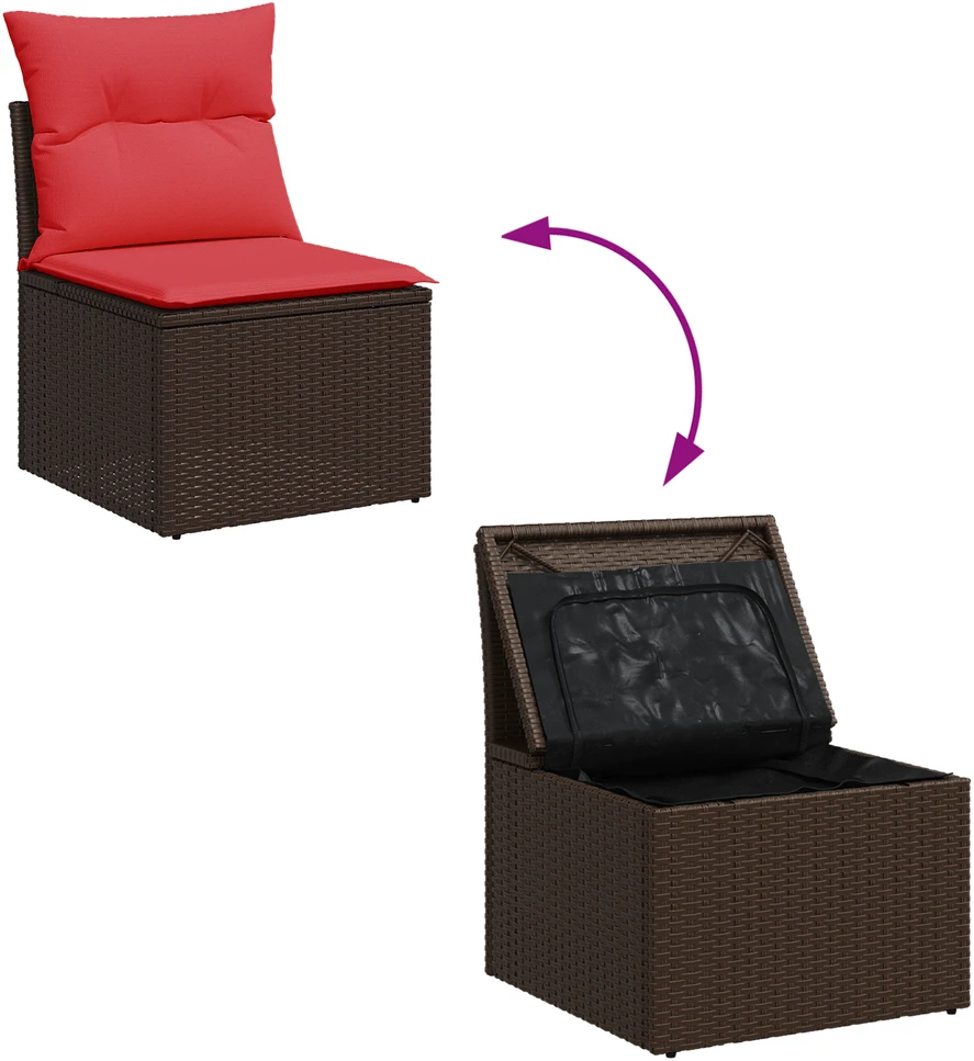 Sodo sofa su pagalve Ruda 55 x 62 x 69 cm Poli ratanas
