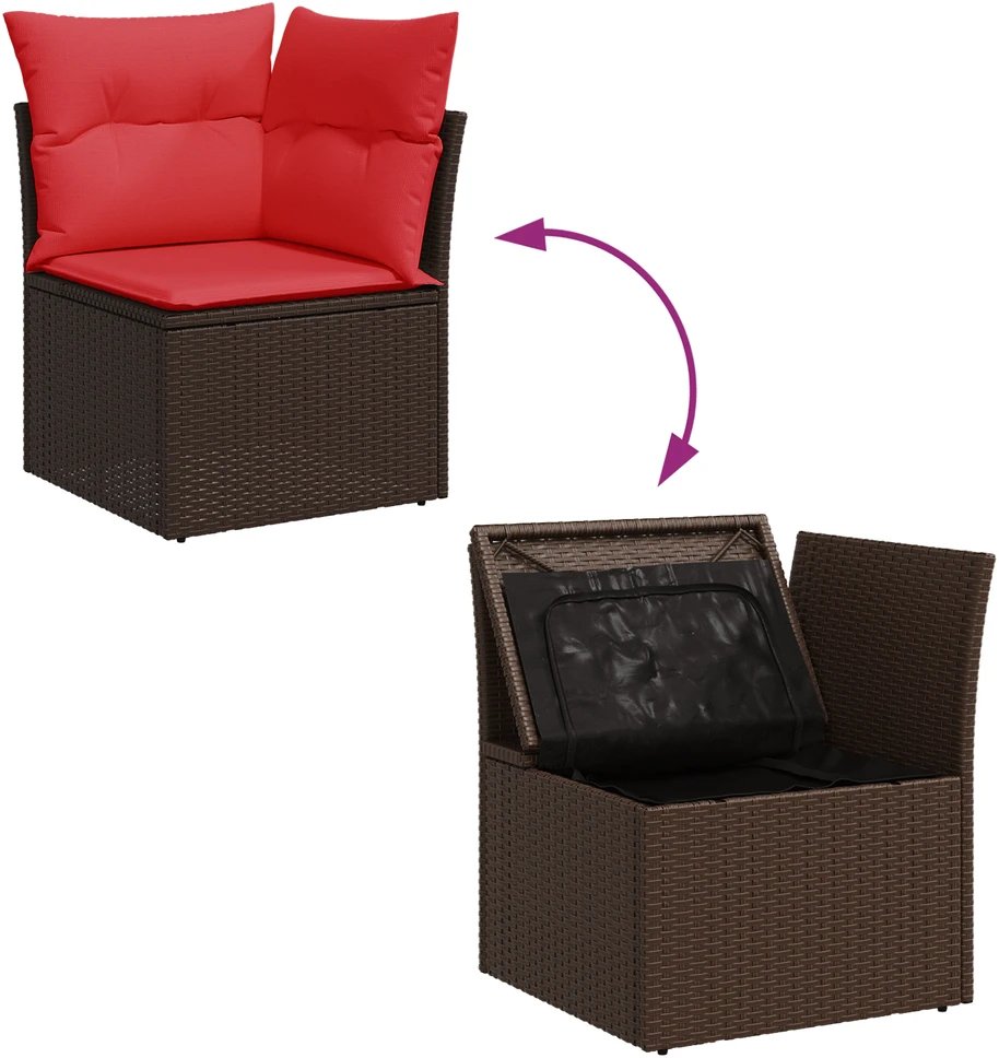 Sodo sofa su pagalve Ruda 62 x 62 x 69 cm Poli ratanas