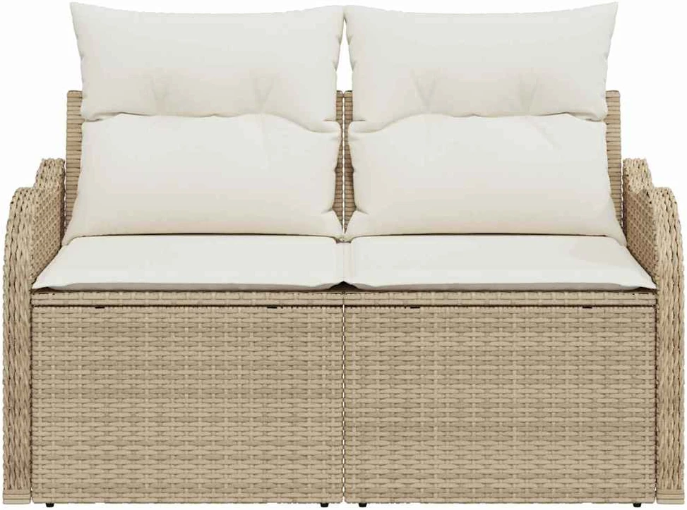 Sodo sofa su pagalve Smėlio 121 x 62 x 69cm poliratanas