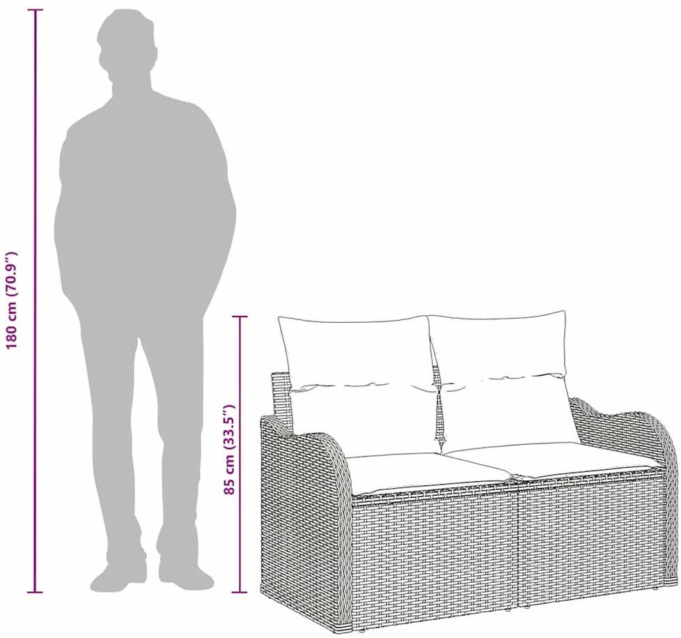 Sodo sofa su pagalve su saugykla 121 x 62 x 69 cm poliratanas