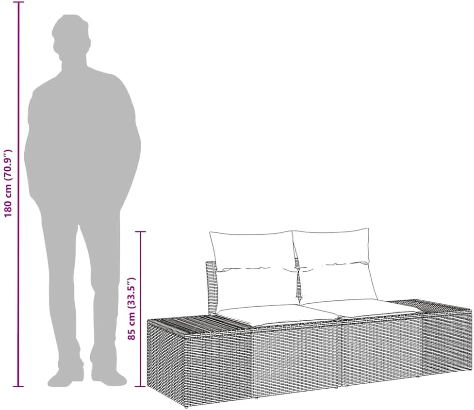 Sodo sofa su pagalve su saugykla 184 x 62 x 69 cm poliratanas