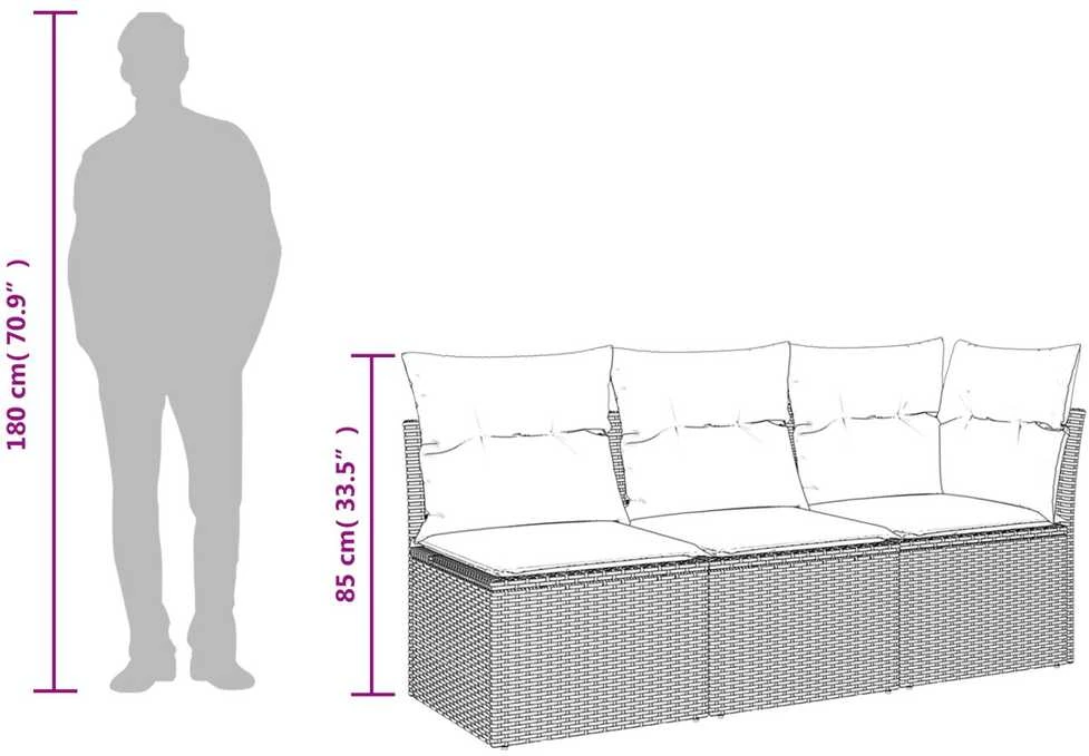 | Sodo sofa | su pagalve Ruda 172 x 62 x 69 cm Poli ratanas