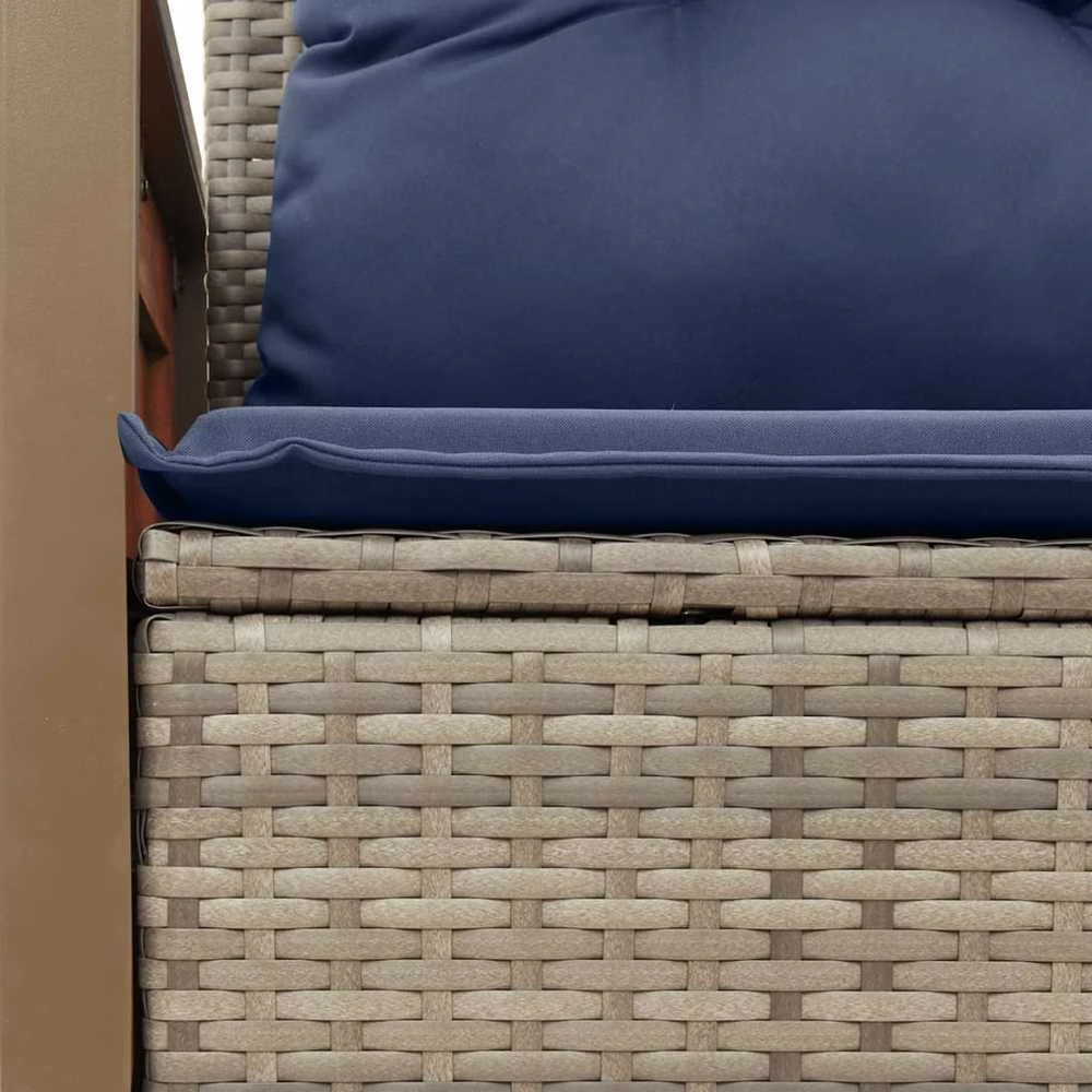 Sodo sofa su pagalvėlėmis, dvivietė, pilka, polirotangas