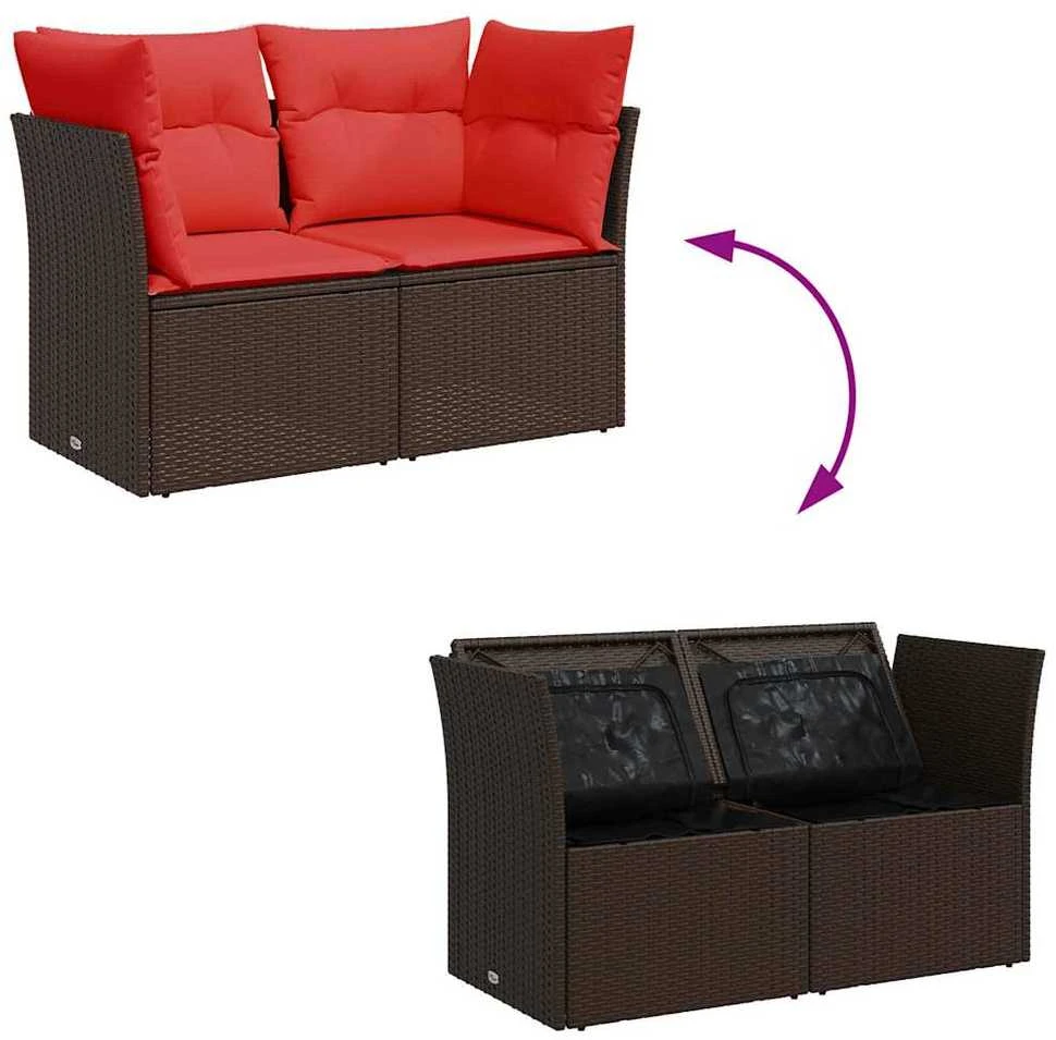 | Sodo sofa | su pagalve Ruda 124 x 62 x 69 cm Poli ratanas