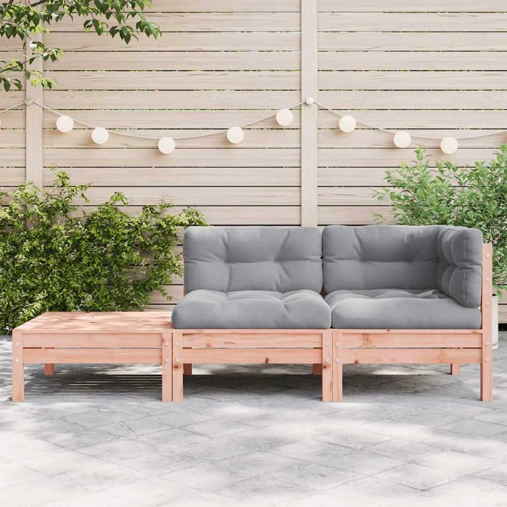 Sodo sofa su pagalvėlėmis ir pakoja, douglas eglės masyvas