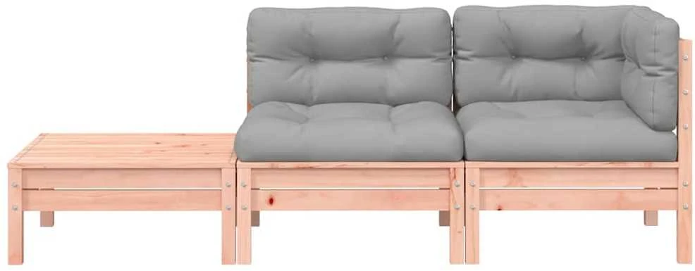 Sodo sofa su pagalvėlėmis ir pakoja, douglas eglės masyvas